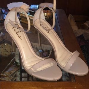 Nude open toed heels, size 10